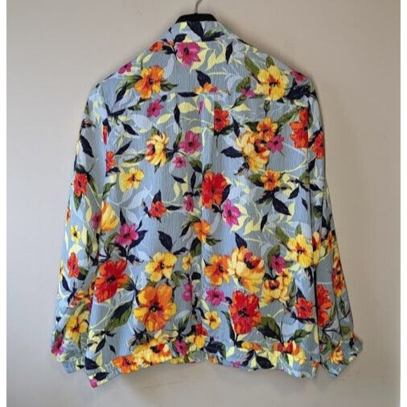 Susan Graver Tropical Floral Bomber Style Jacket Size 1X - Picture 4 of 4